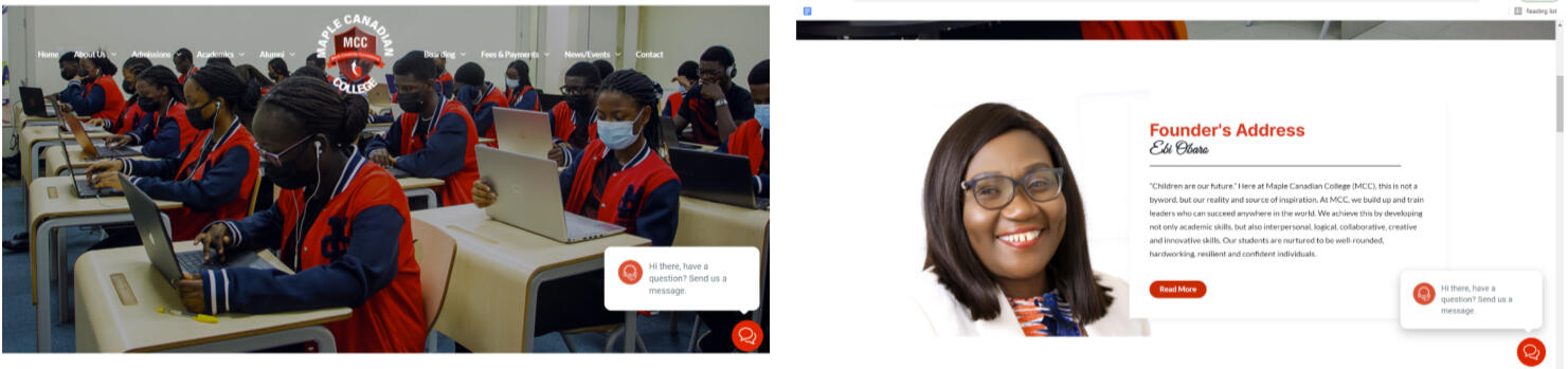 Maple Canadian College homepage design